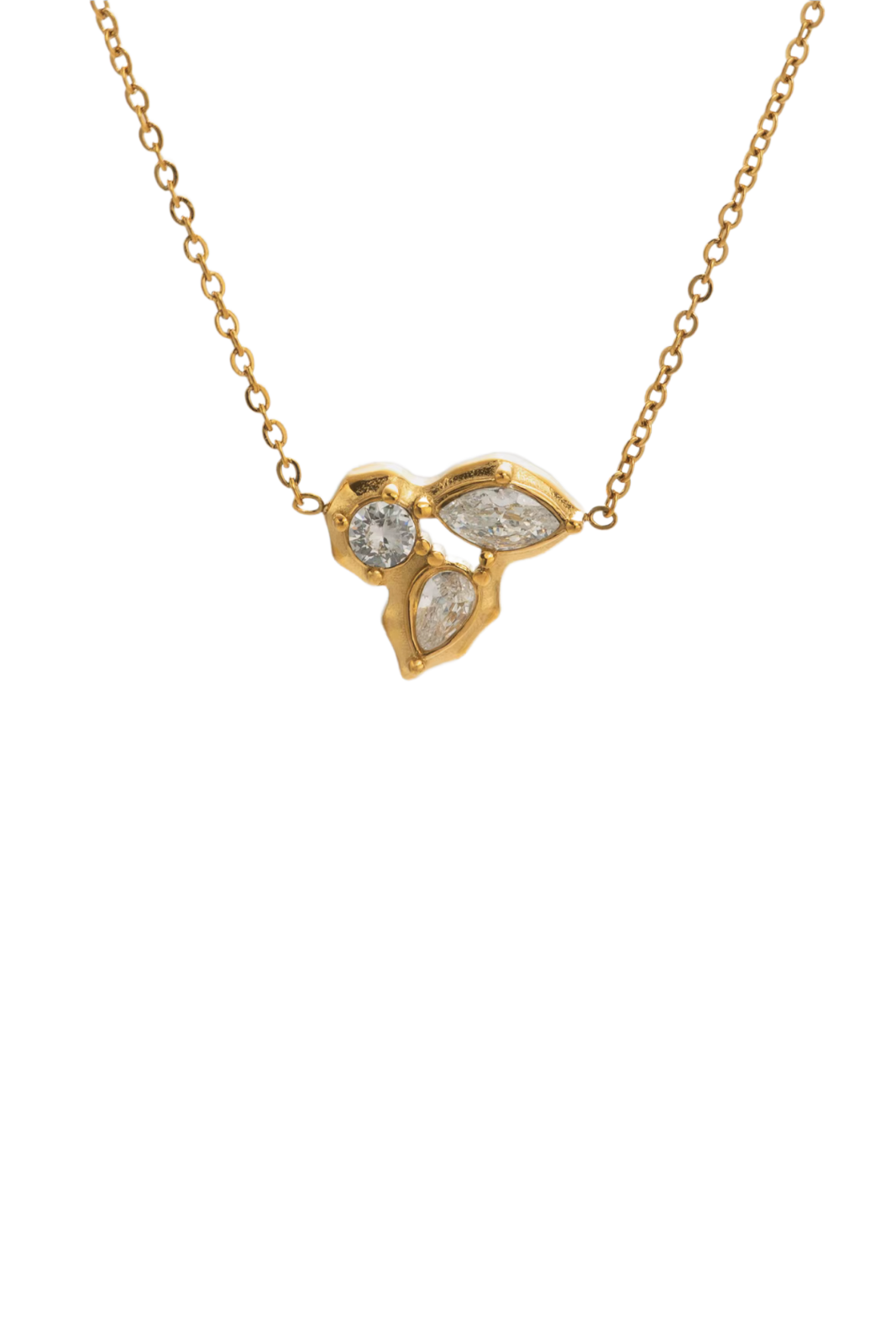 Benoîte - Gold Diamond Cluster Necklace
