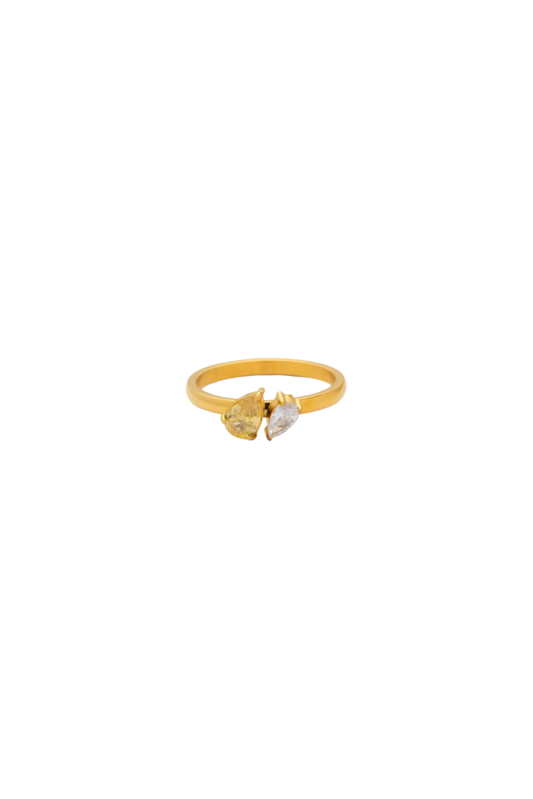 Perrine - Gold Double Pear Yellow Diamond Ring