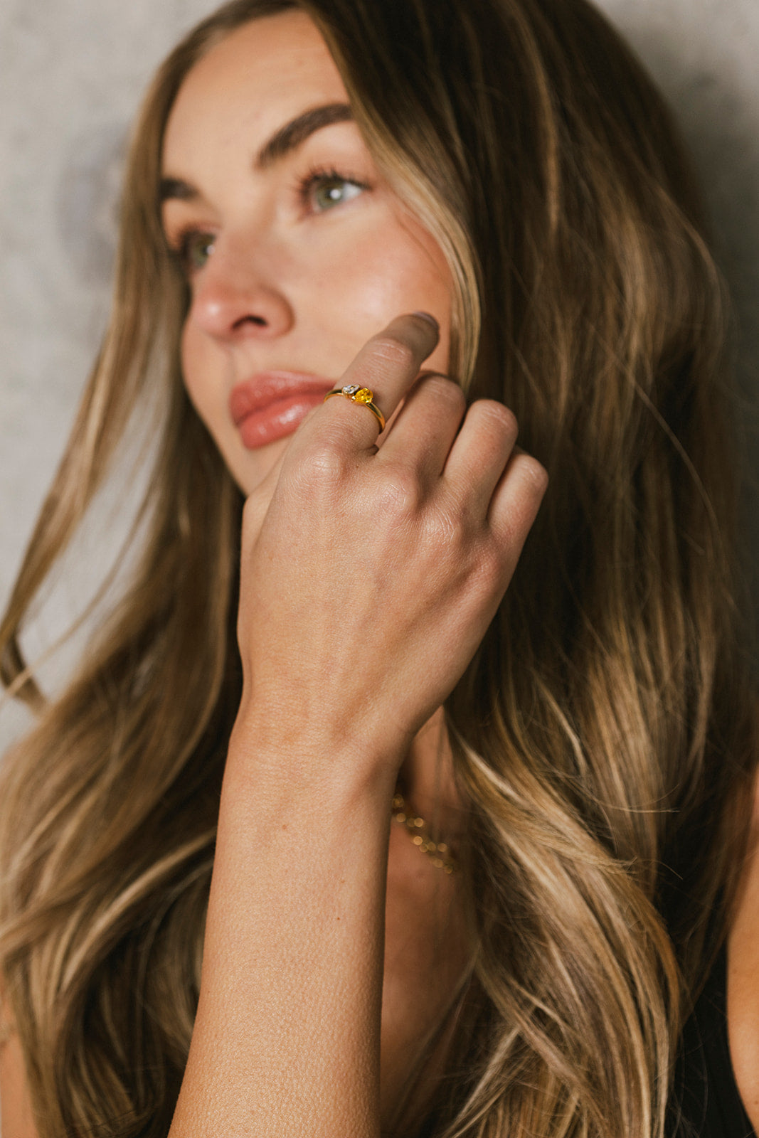 Perrine - Gold Double Pear Yellow Diamond Ring