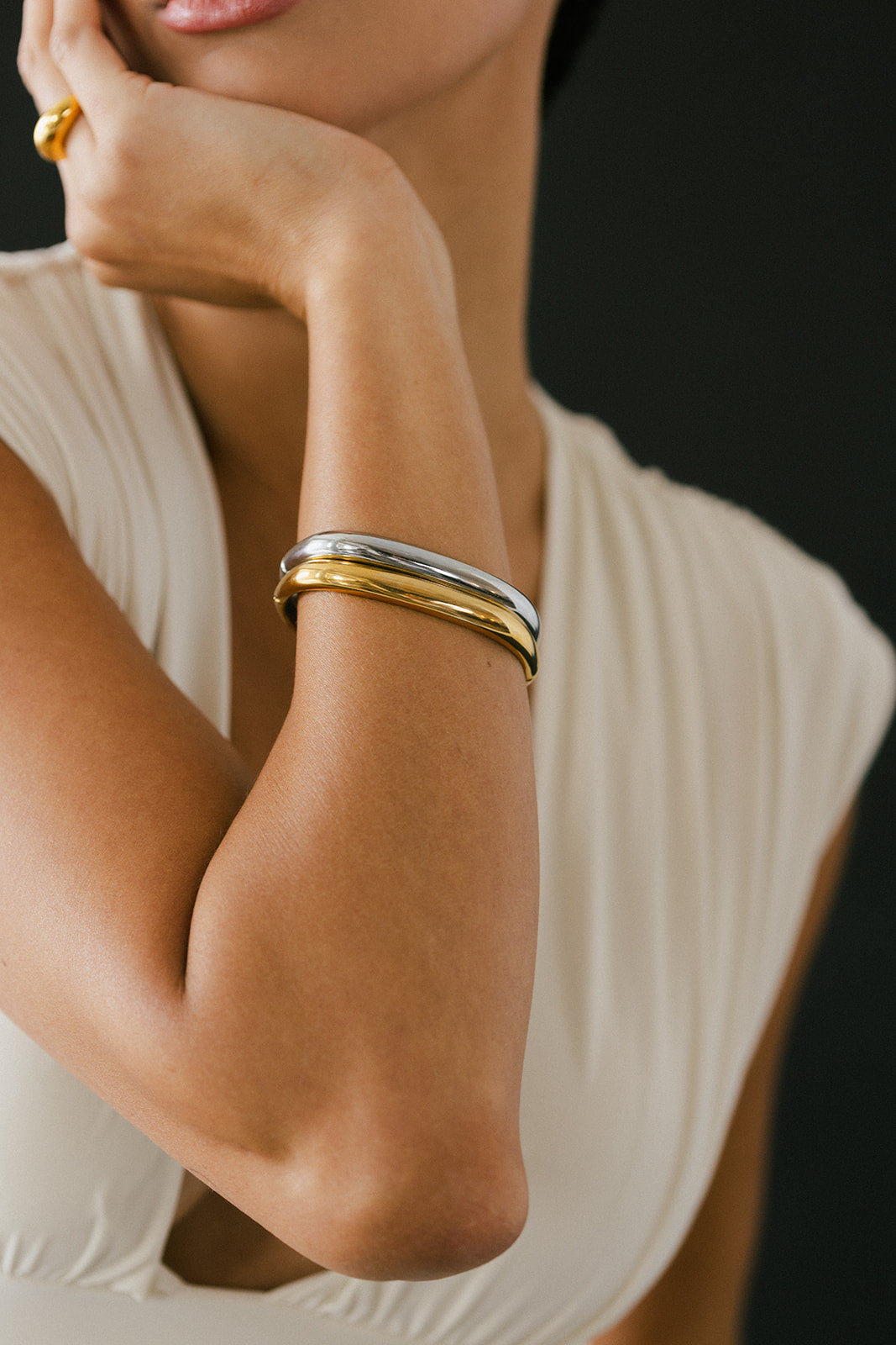 Martine  - Silver Cuff Bracelet