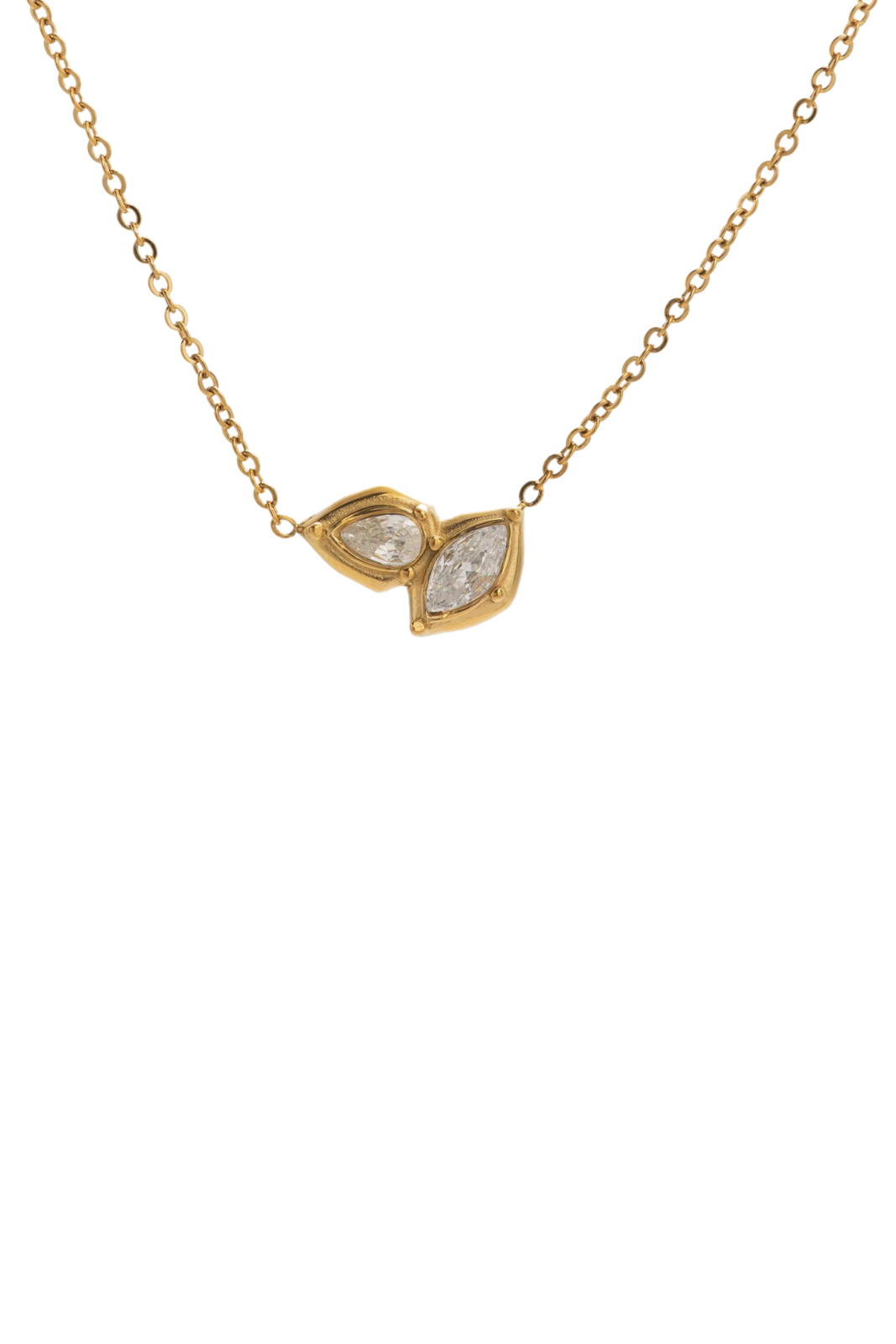 Benoîte - Gold Diamond Cluster Necklace