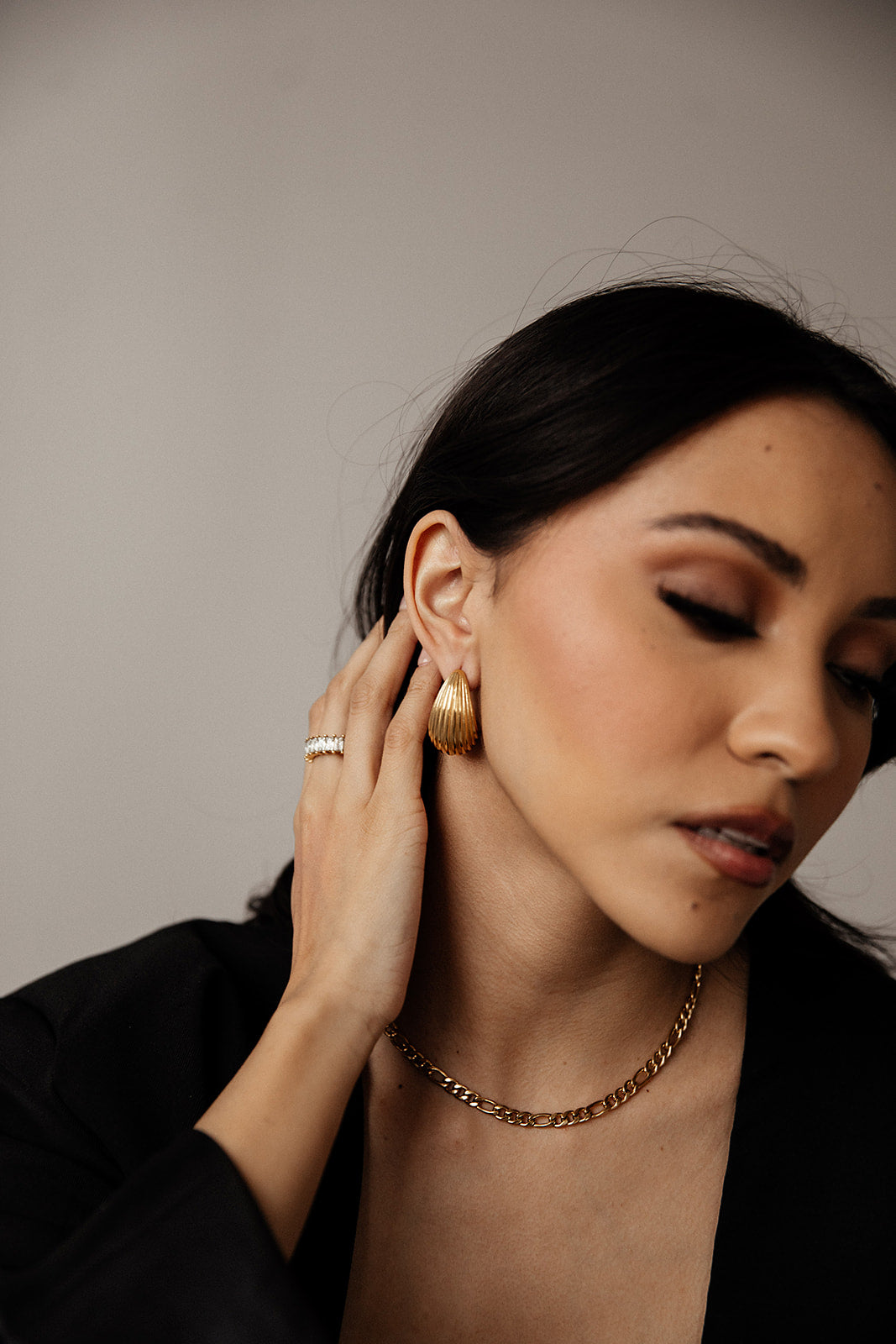 Thalia - Gold Figaro Chain Necklace