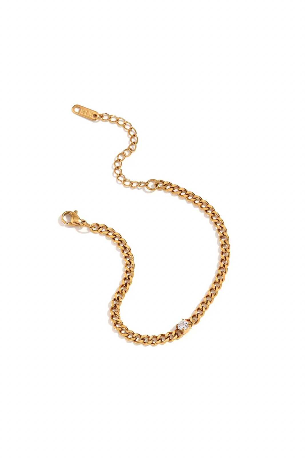 Aubrey - Gold Diamond Curb Chain