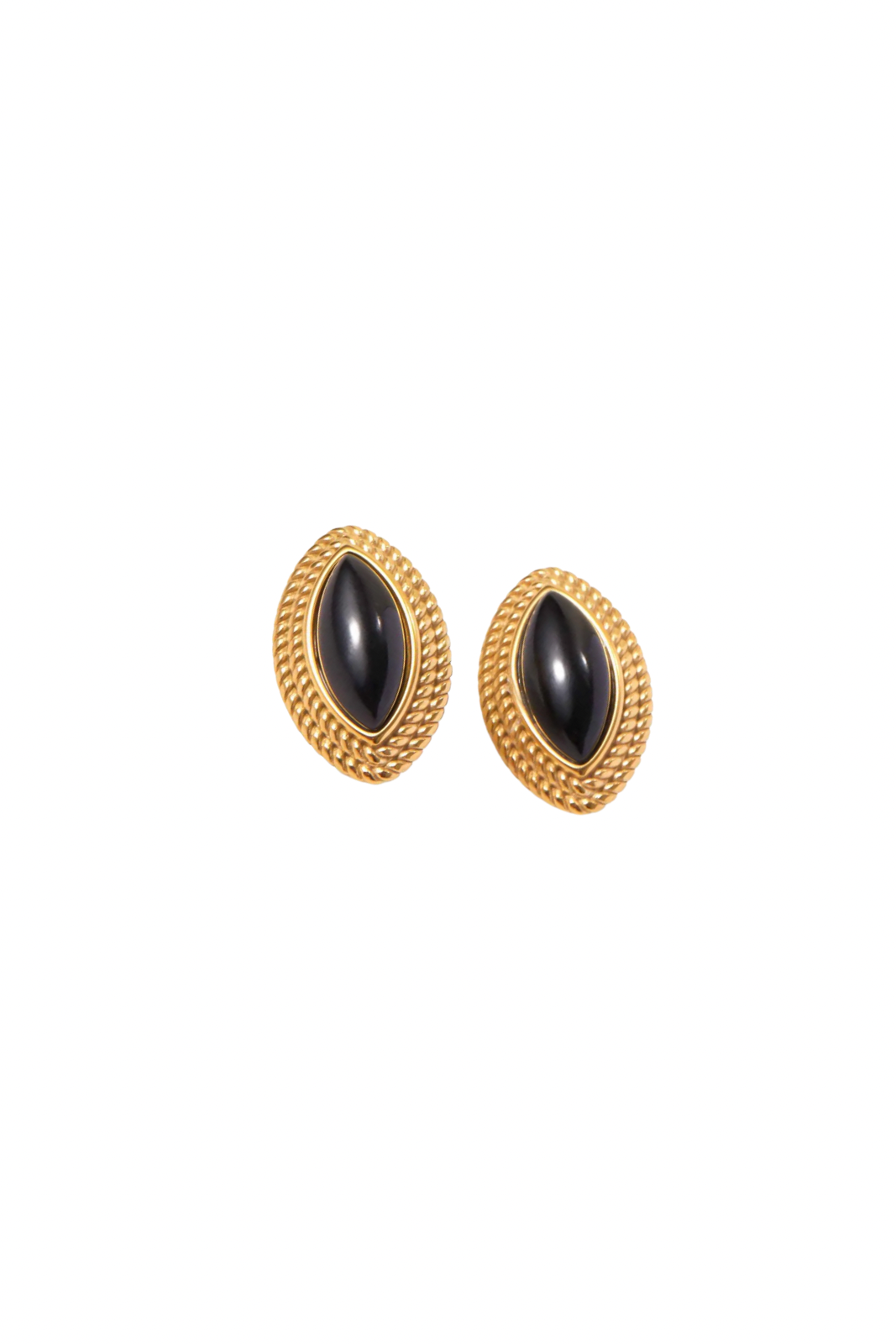 Inspired Stud Earrings outlets 18k Gold Black