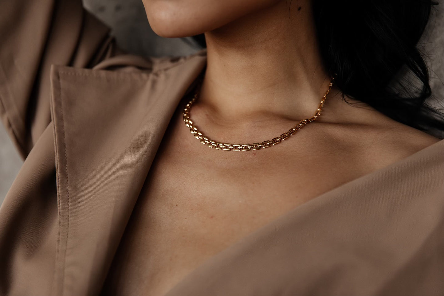 Aria - Gold Square Chain Necklace