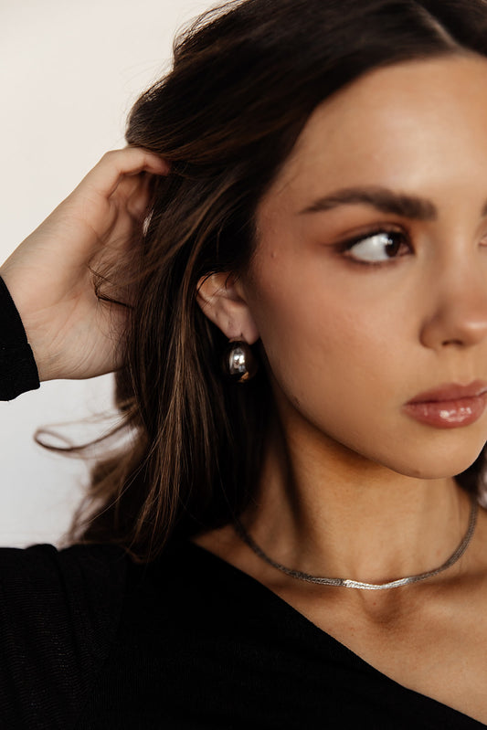 Jules - Silver Round Chunky Stud Earrings