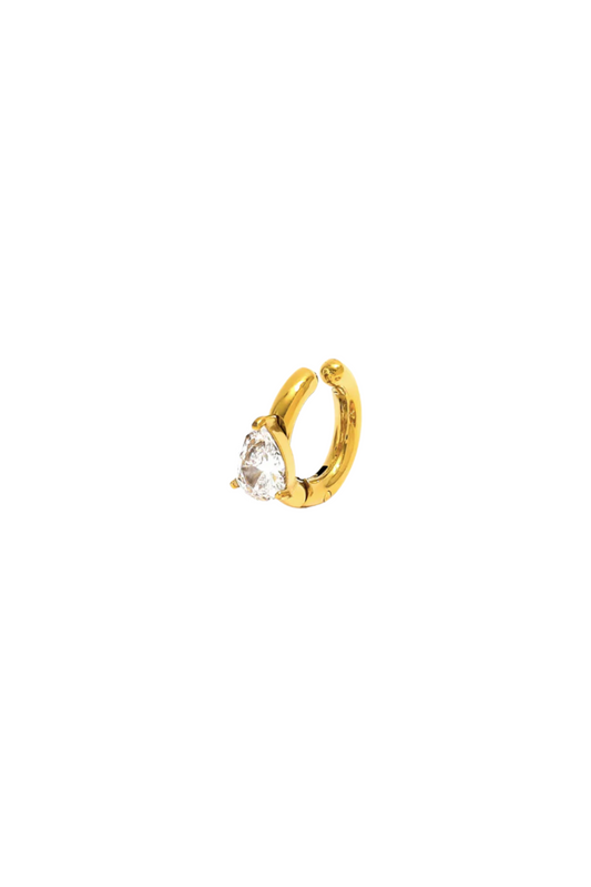 Aimée - Gold Adjustable Pear Diamond Ear Cuff