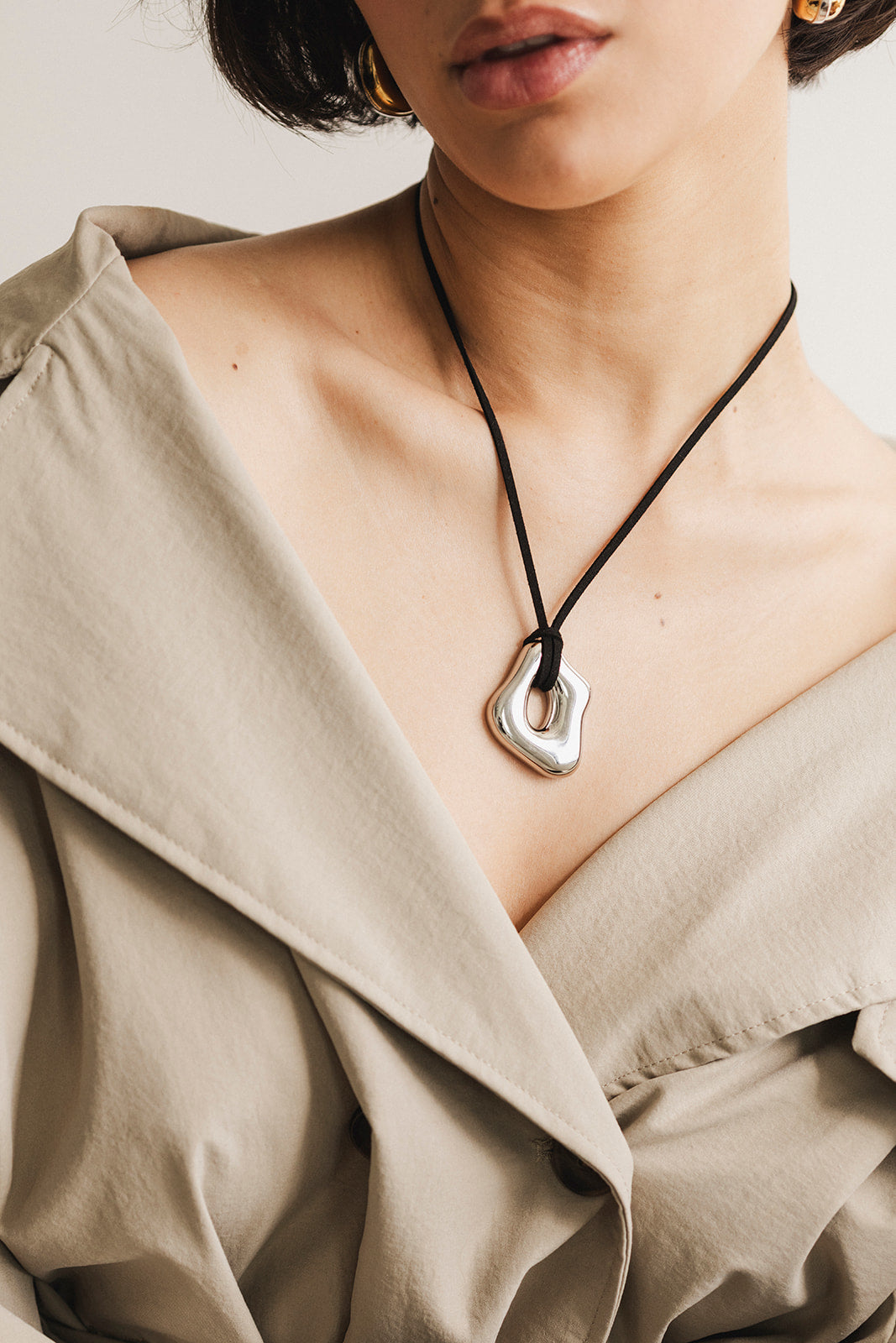 Jolie - Adjustable Silver Cord Necklace