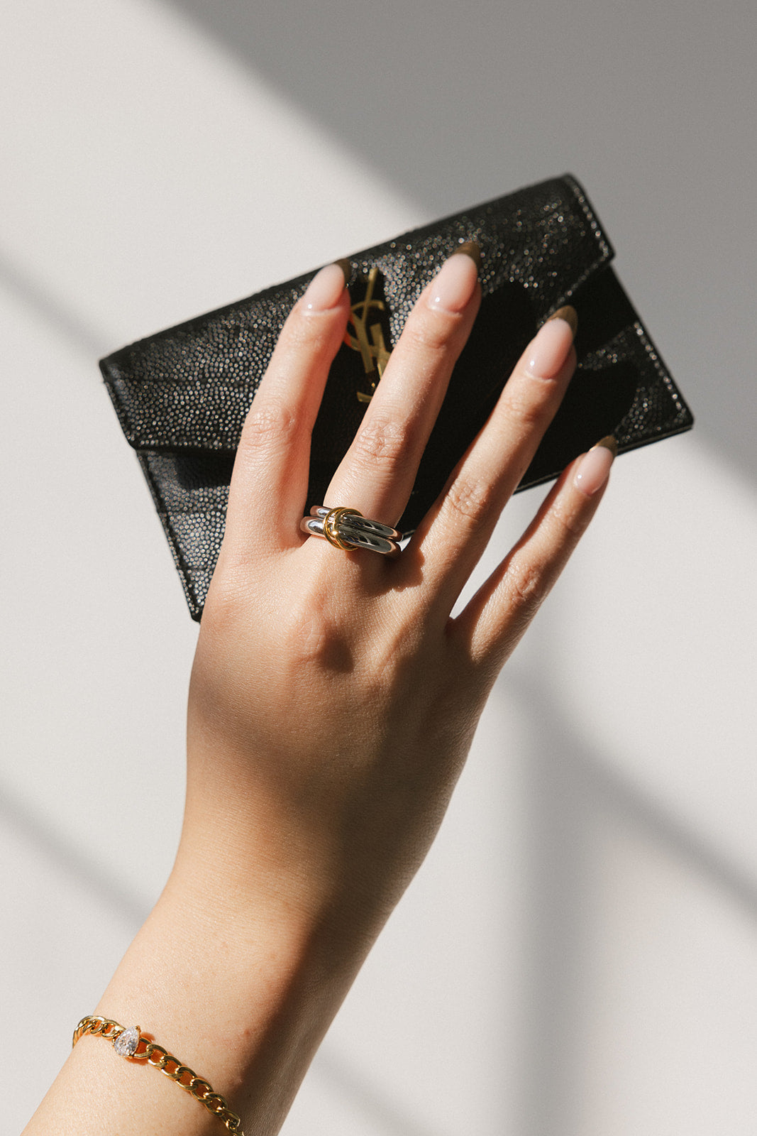 Levi - Mixed Metal Double Band Ring