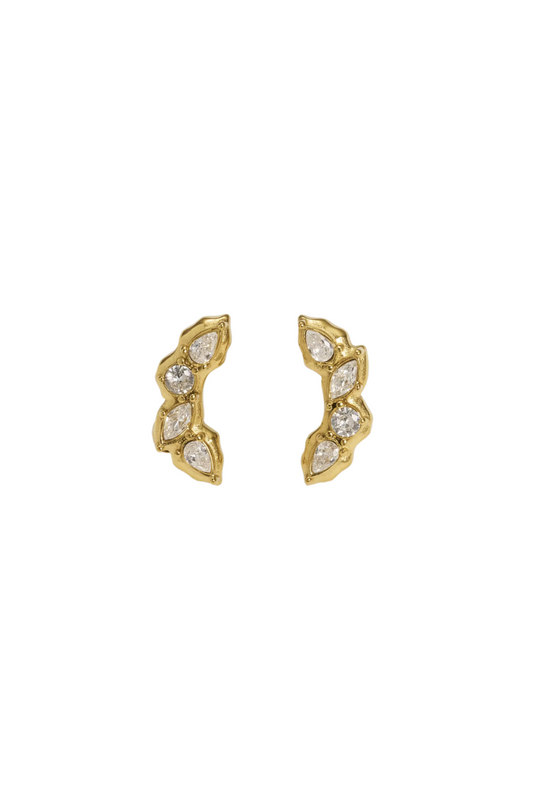 Benoîte - Gold Quatre Diamond Cluster Stud Earrings