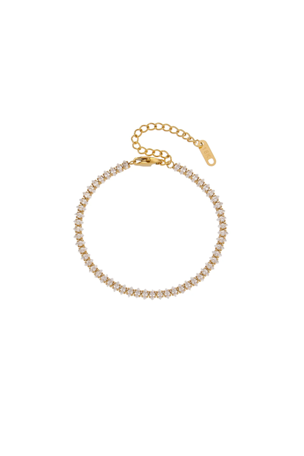 Charlotte - Gold Marquise Tennis Bracelet