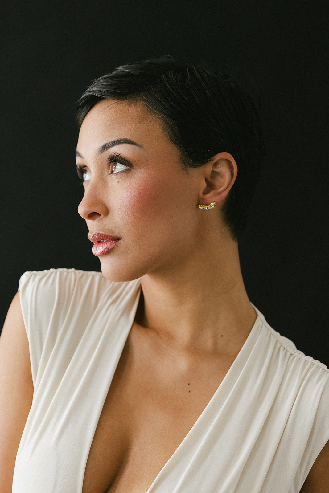 Benoîte - Gold Quatre Diamond Cluster Stud Earrings