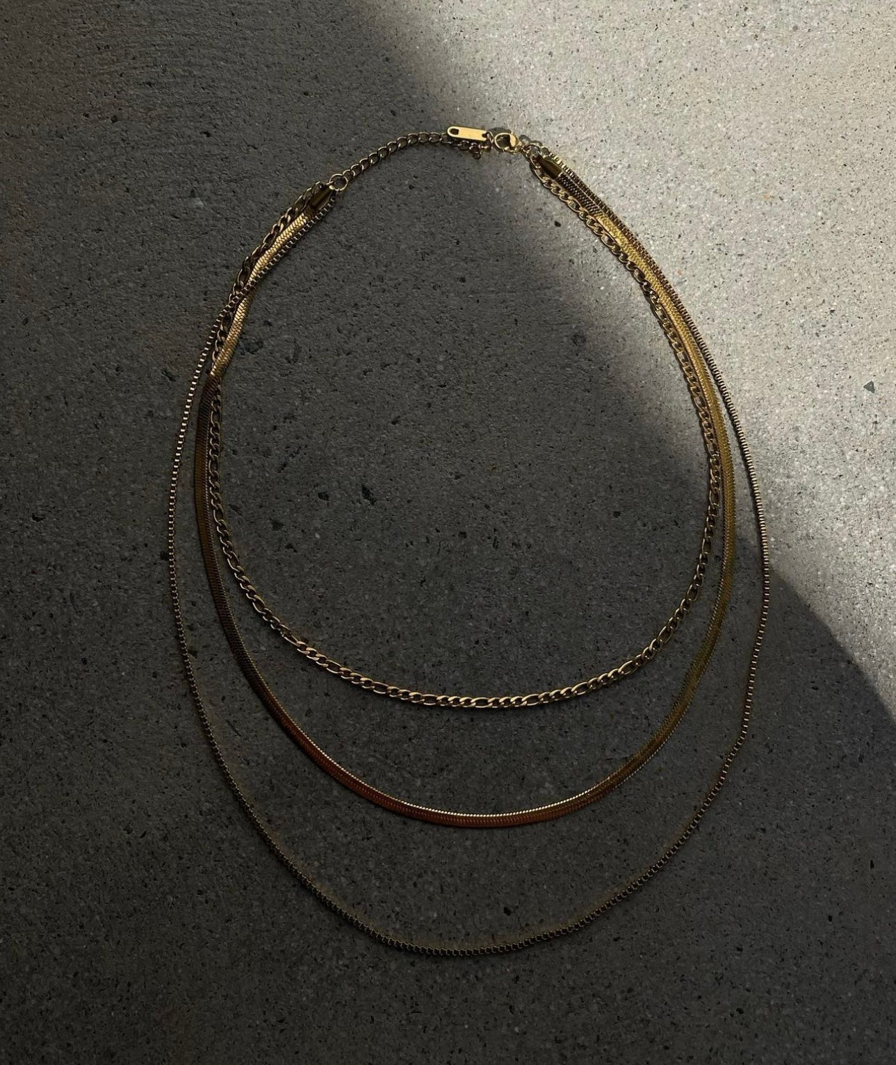 Violet - Gold Triple Layered Necklace Bundle
