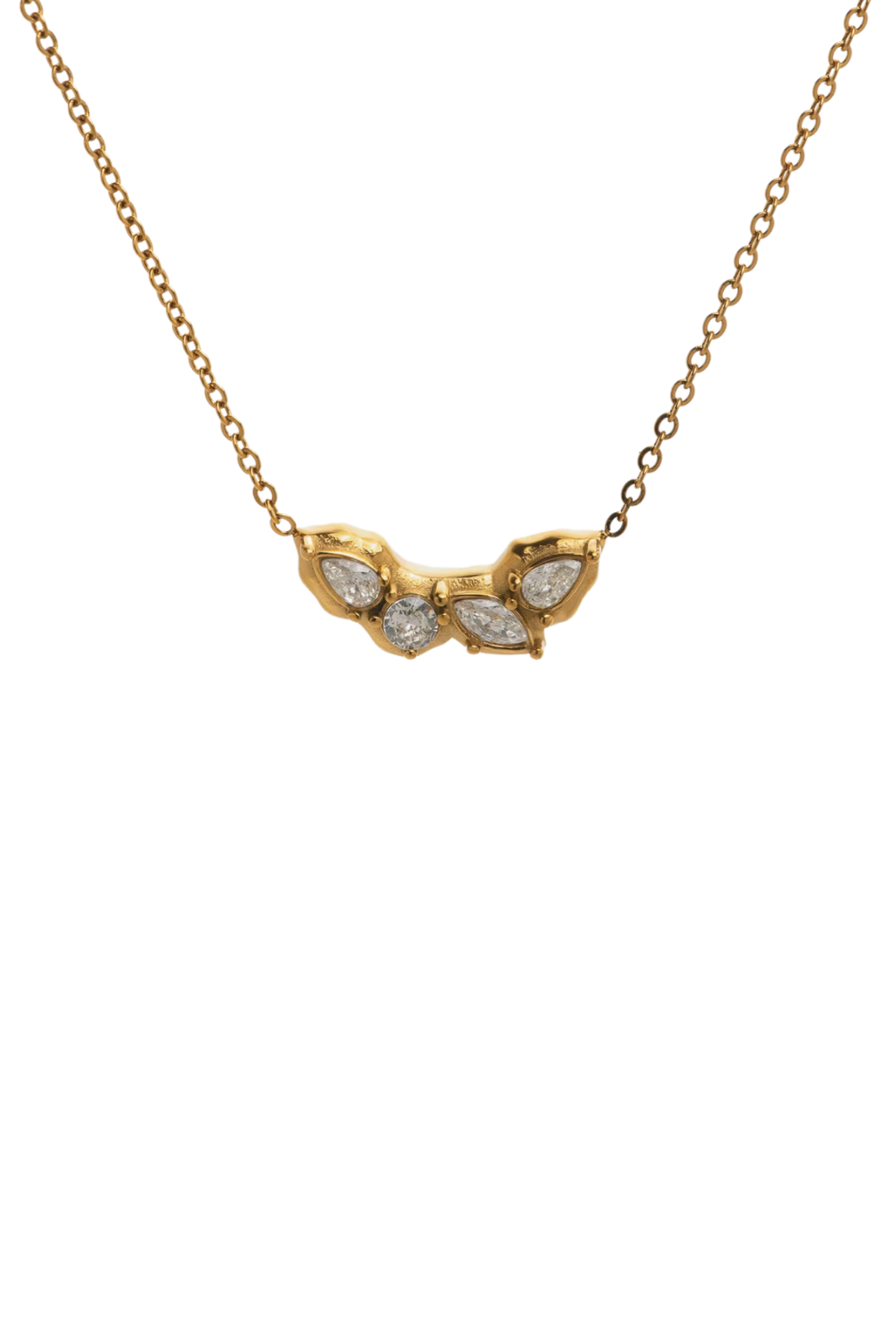 Benoîte - Gold Diamond Cluster Necklace