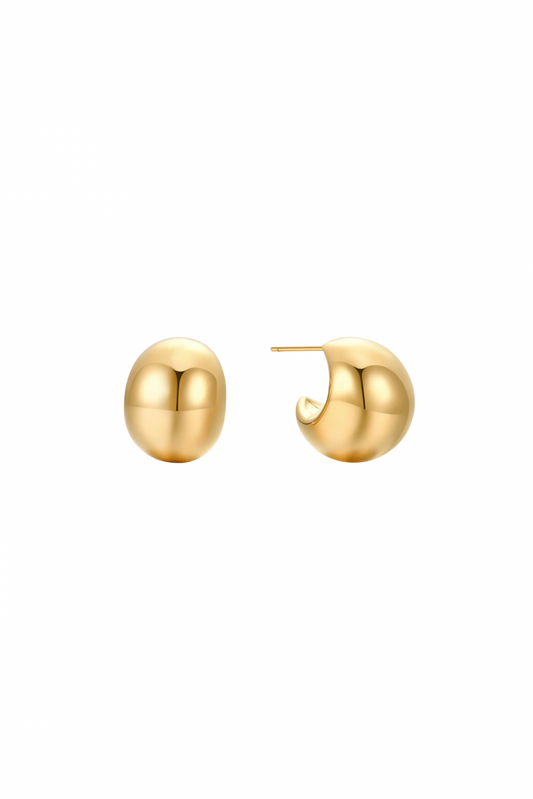 Jules - Gold Round Chunky Stud Earrings
