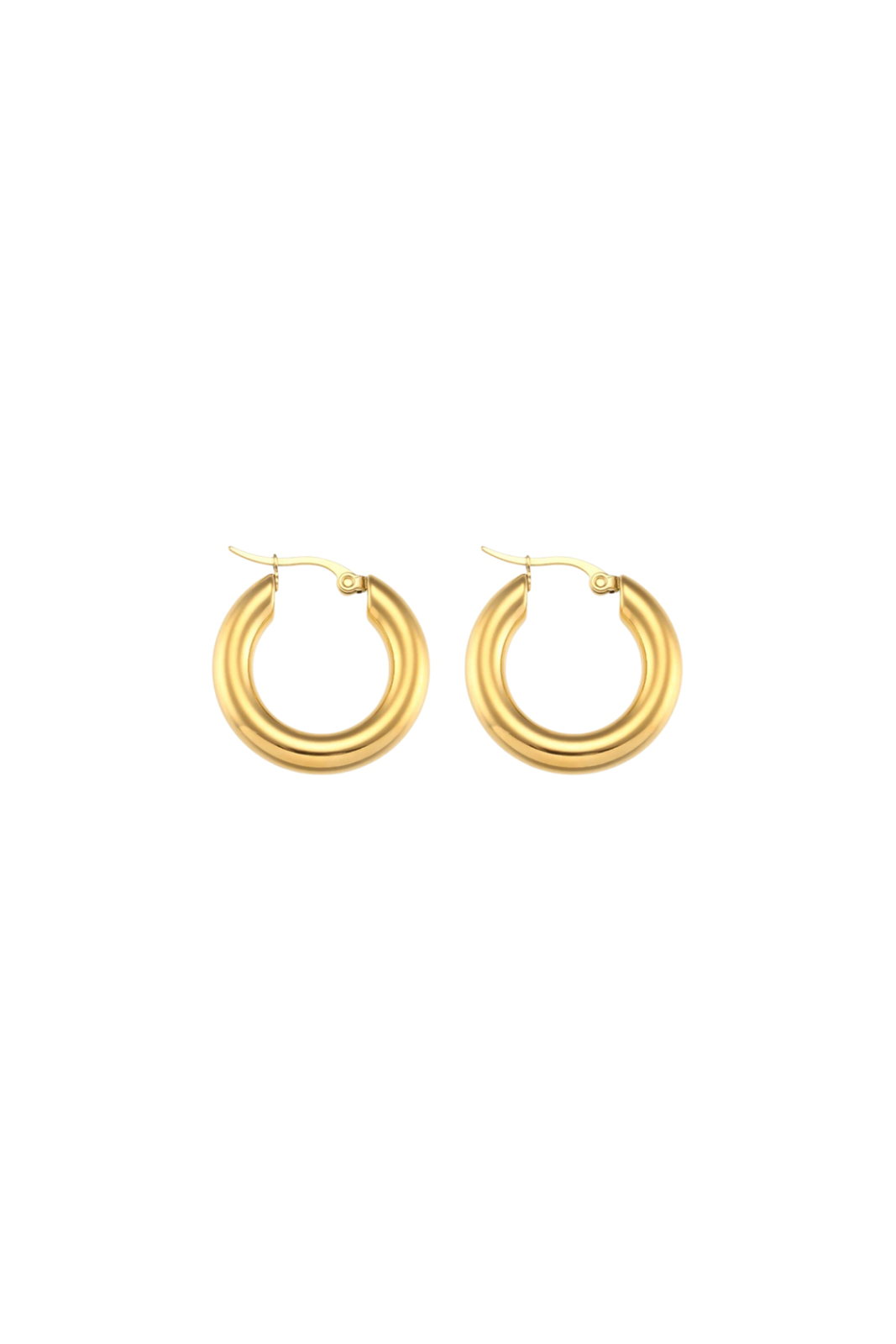 Helios - Gold Thick Hoop Earrings