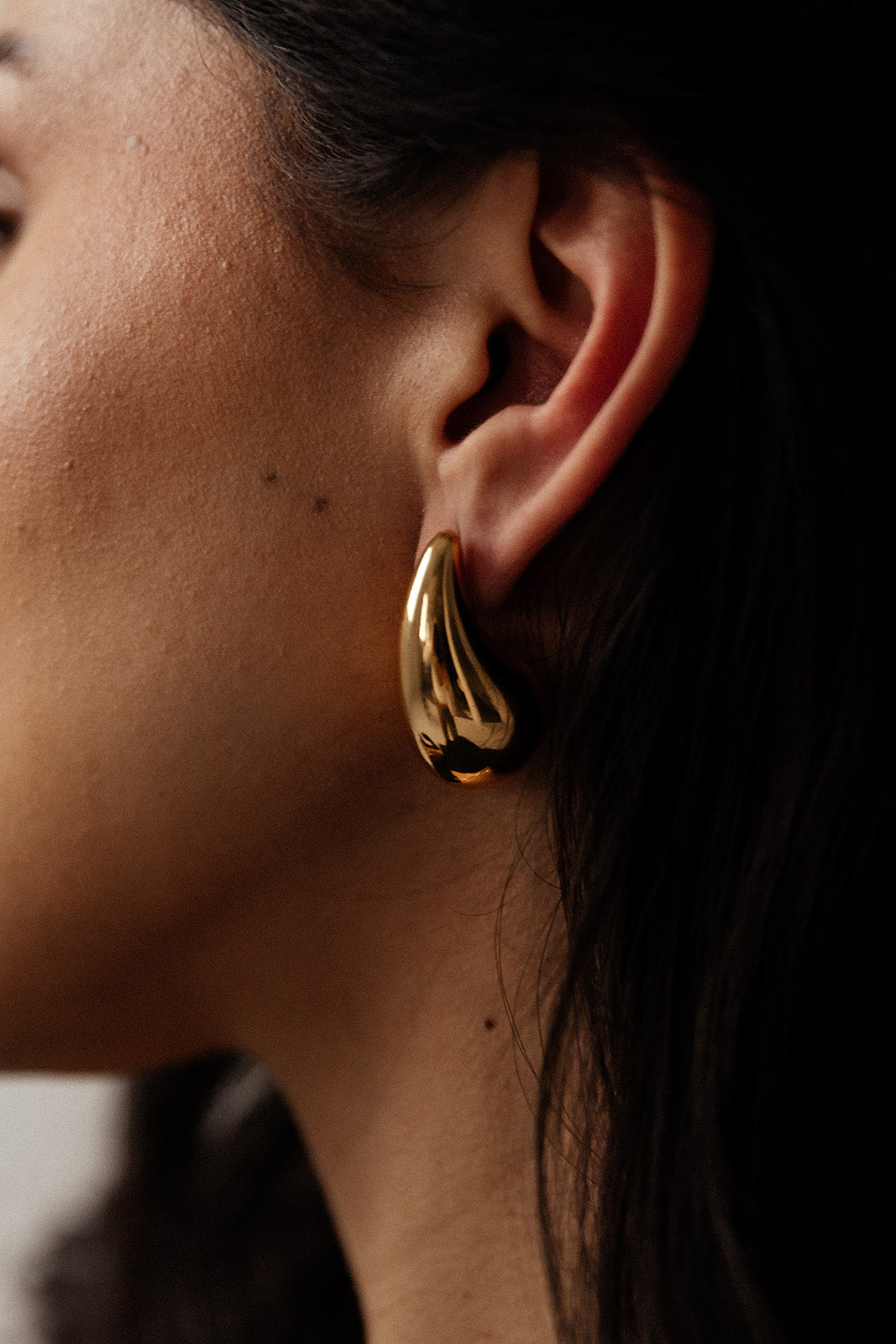 Astra - Gold Teardrop Stud Statement Earrings