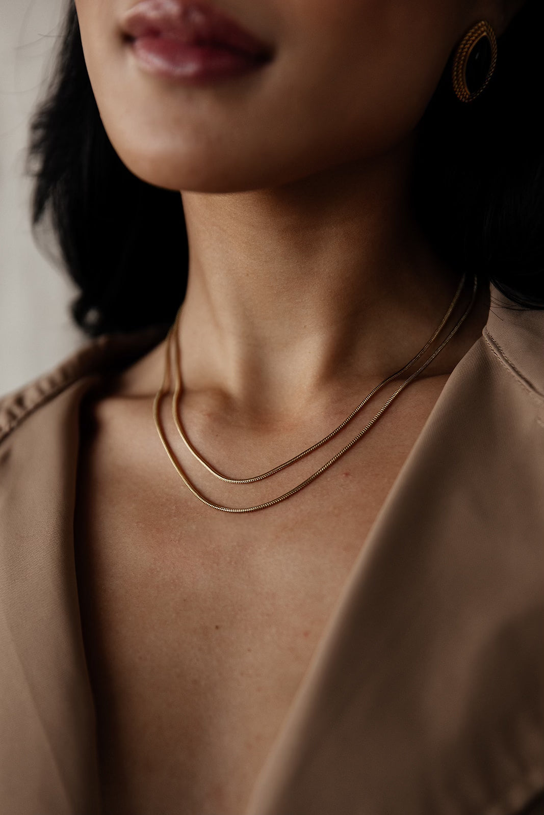 Lana - Gold Double Thin Snake Layered Necklace Bundle