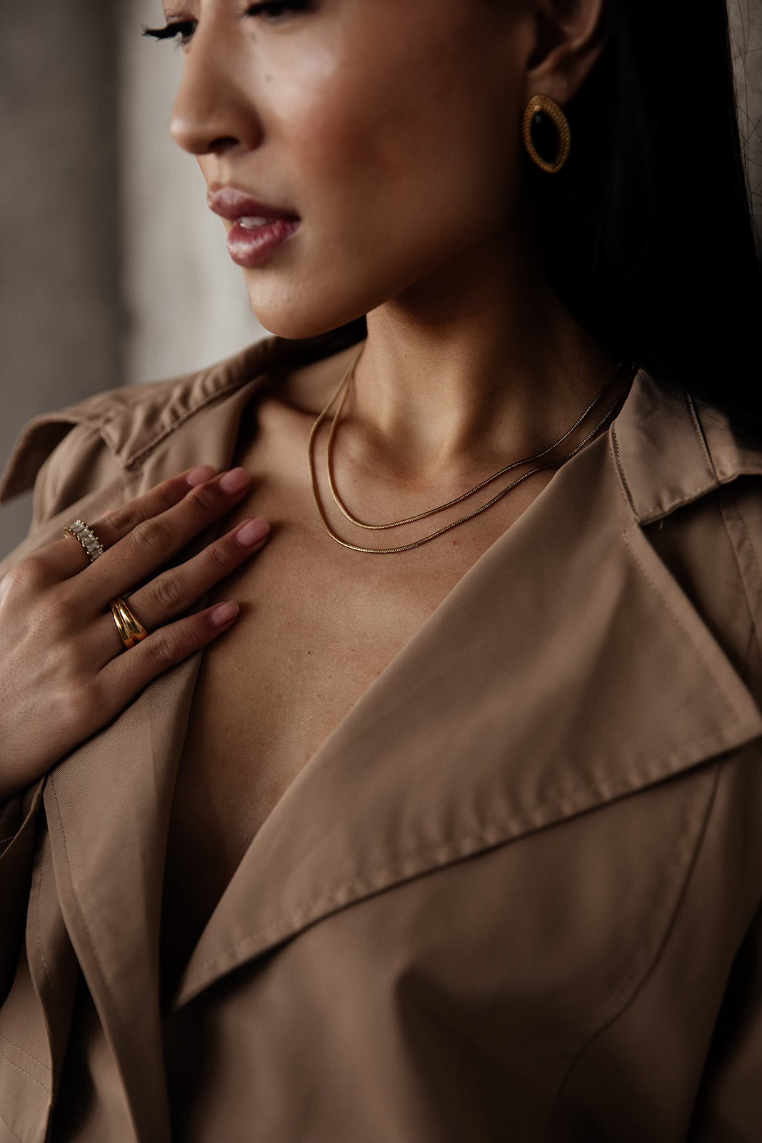Lana - Gold Double Thin Snake Layered Necklace Bundle