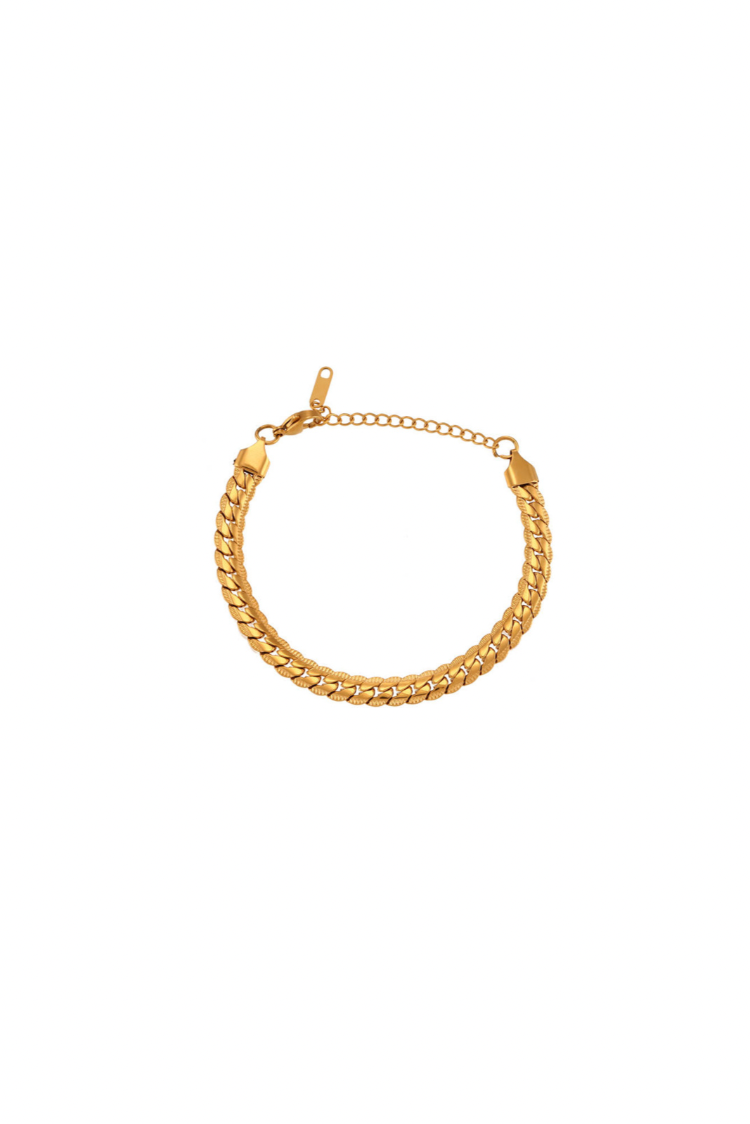 Amara - Gold Engraved Cuban Chain Bracelet