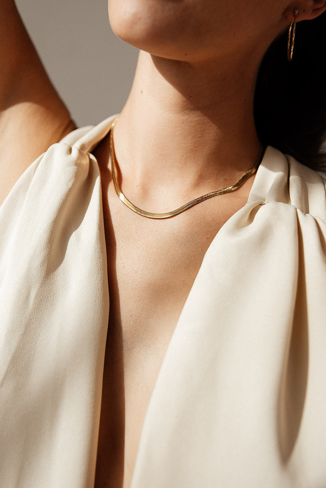 Centauri - Gold Herringbone Snake Chain Necklace