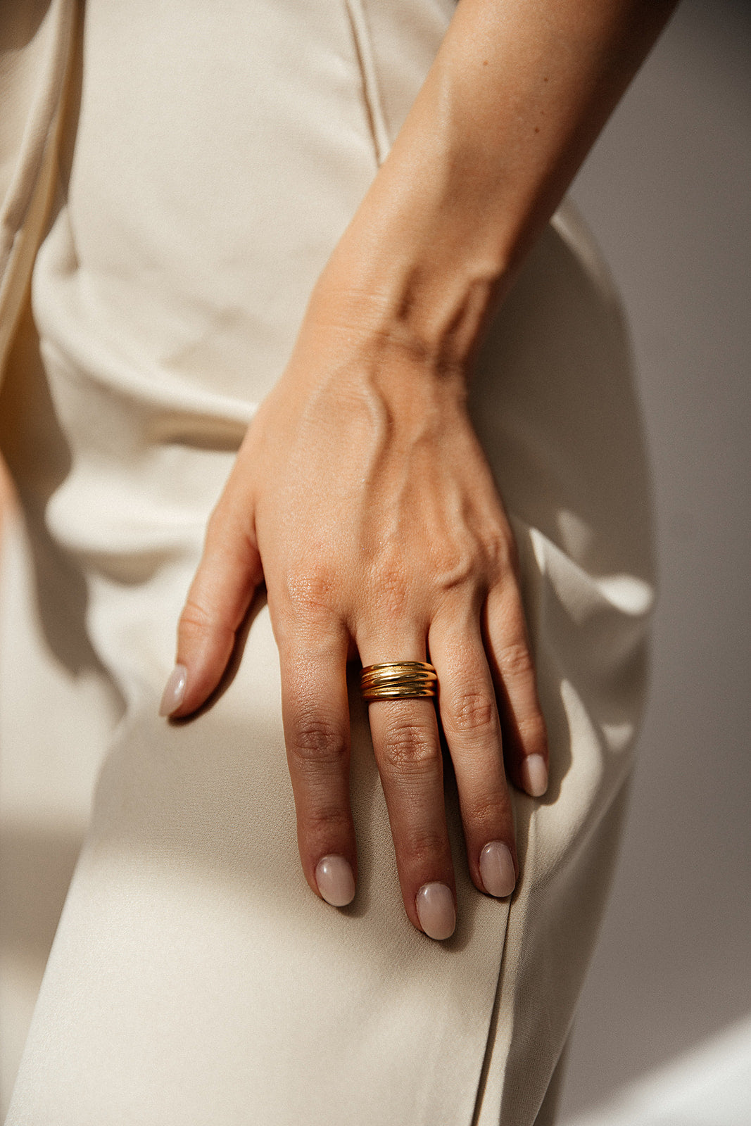 Persephone - Gold Three Layered Ring