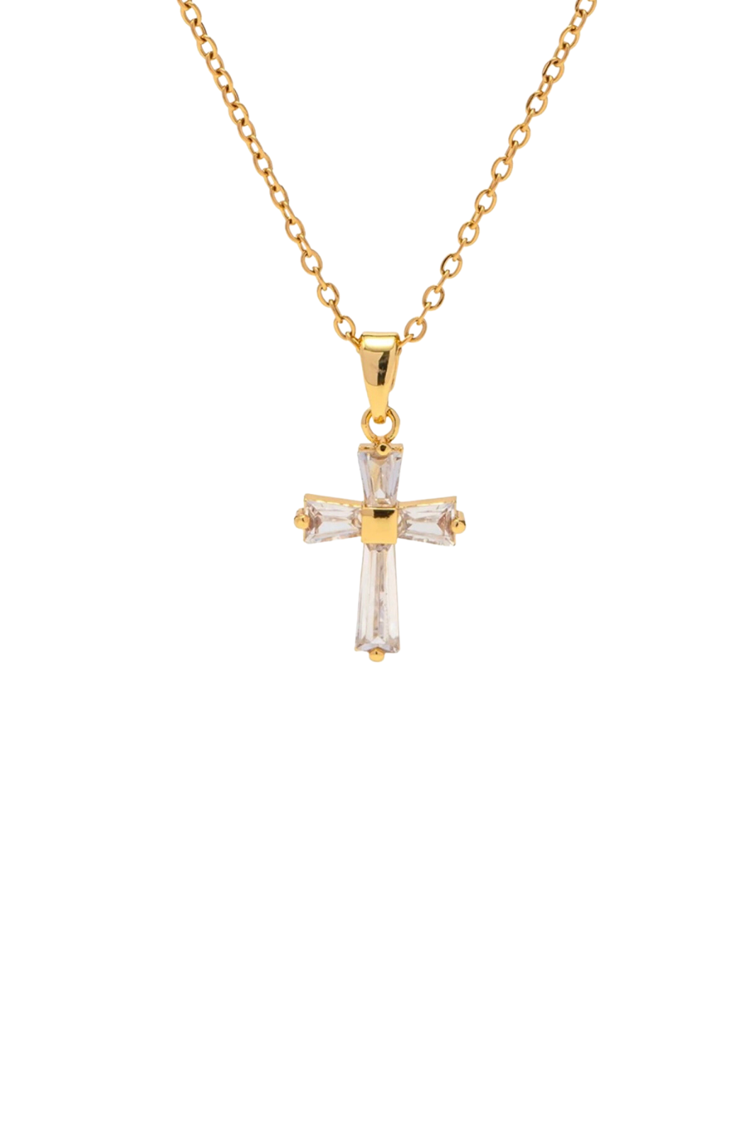 Ophelia - Gold Diamond Cross Necklace