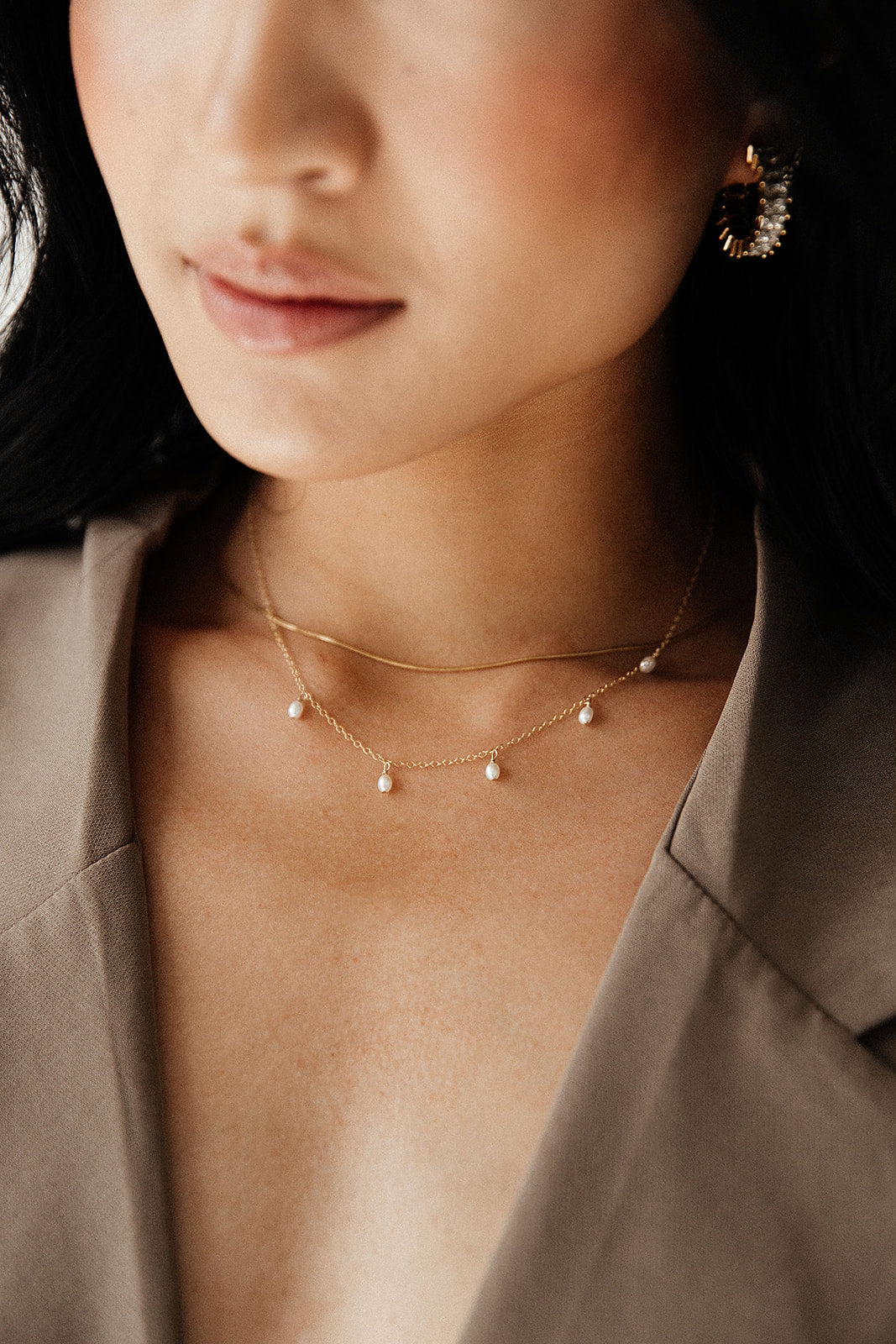 Coraline - Gold Filled Five Pearl Necklace