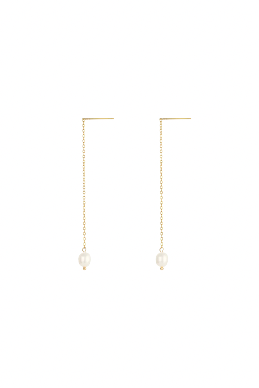 Venus - Gold Freshwater Pearl Threader Earrings