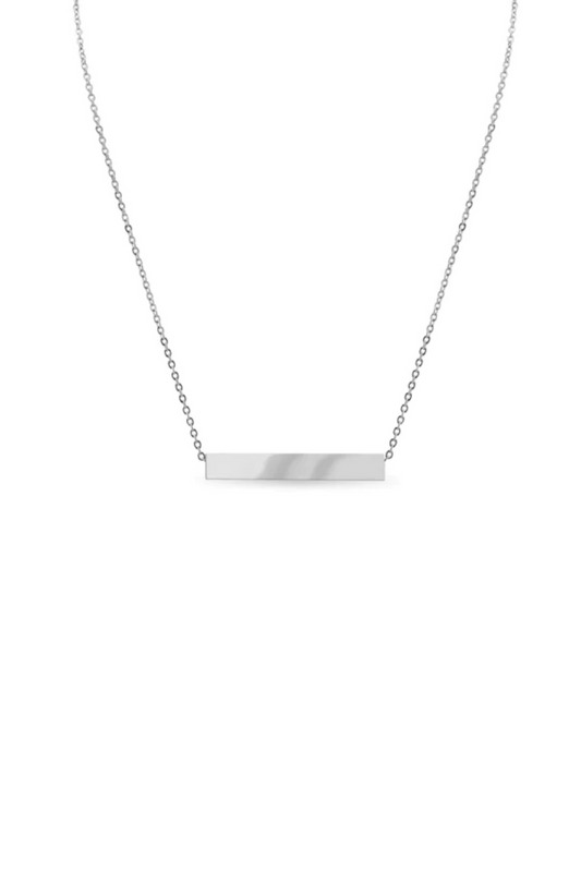 Silver Large Bar Necklace - Engravable