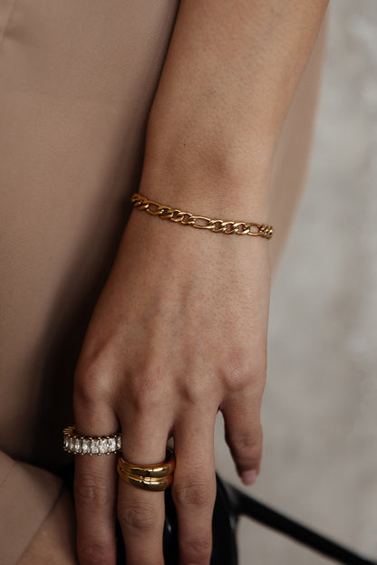 Thalia - Gold Figaro Chain Bracelet