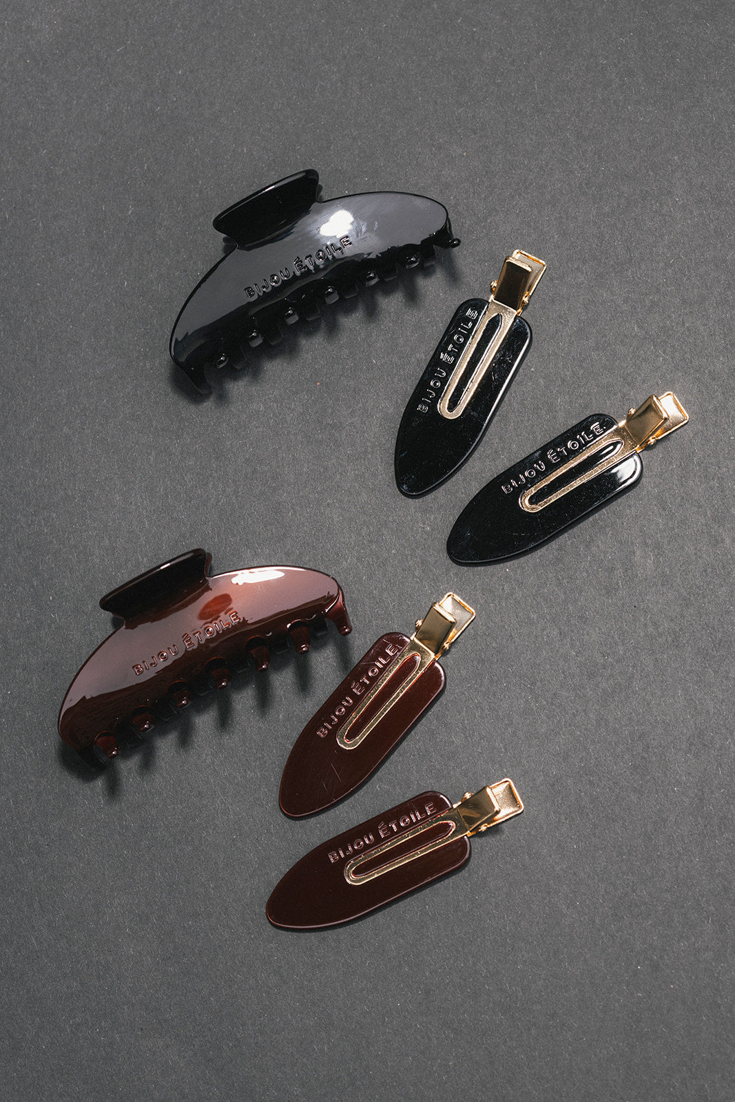 Bijou Étoile XL Creaseless Hair Clips in Caviar