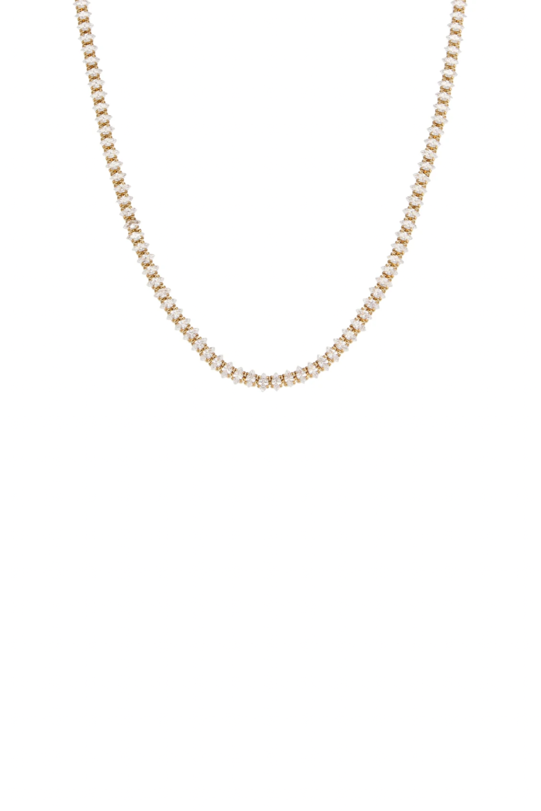 Charlotte - Gold Marquise Tennis Necklace