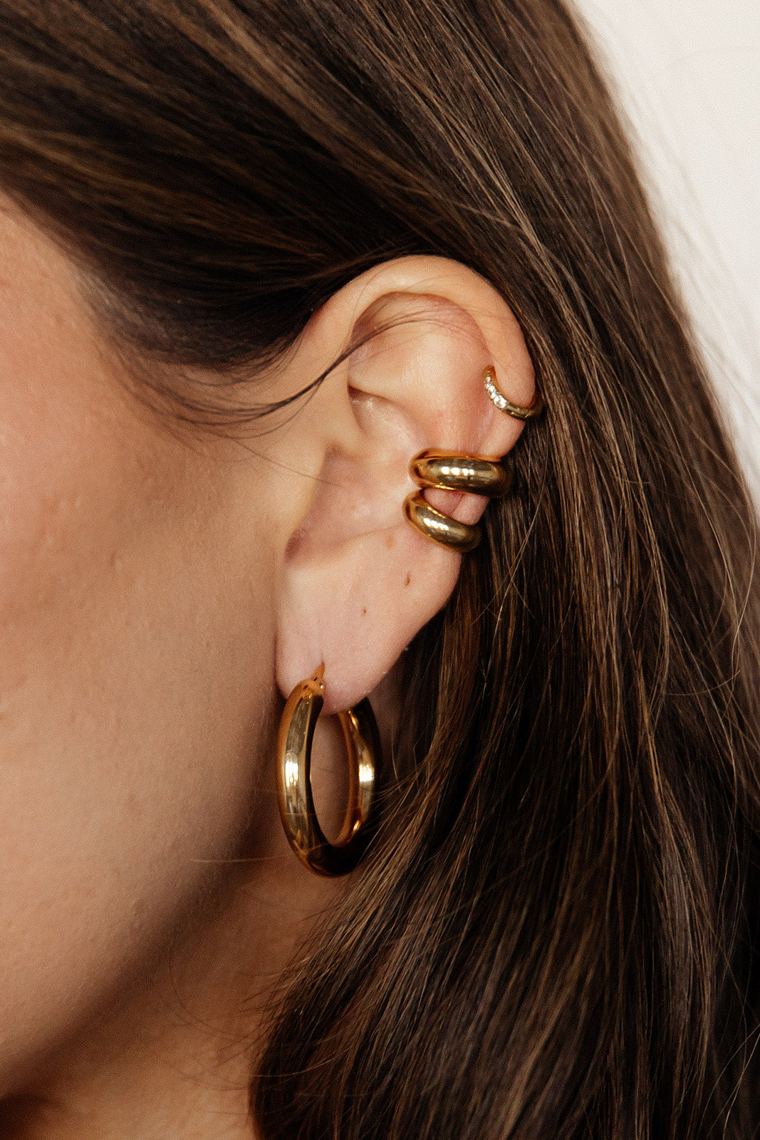 Chelsea - Gold Chunky Ear Cuffs (Set of 2)