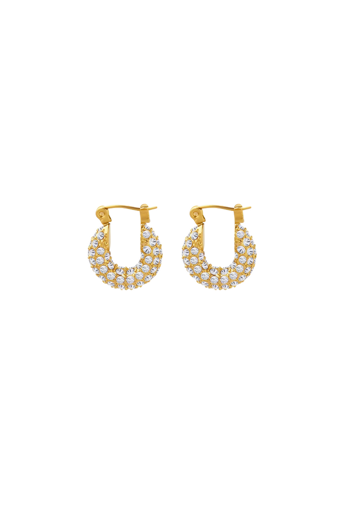 Léopoldine - Gold Diamond Pavé Hoop Earrings