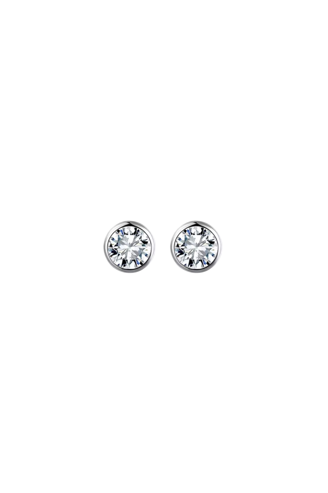 Bellini - Silver Bezel Stud Earrings