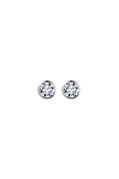 Bellini - Silver Bezel Stud Earrings