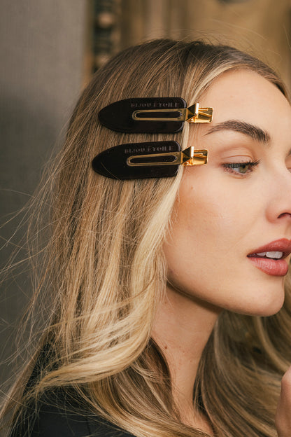 Bijou Étoile XL Creaseless Hair Clips in Caviar