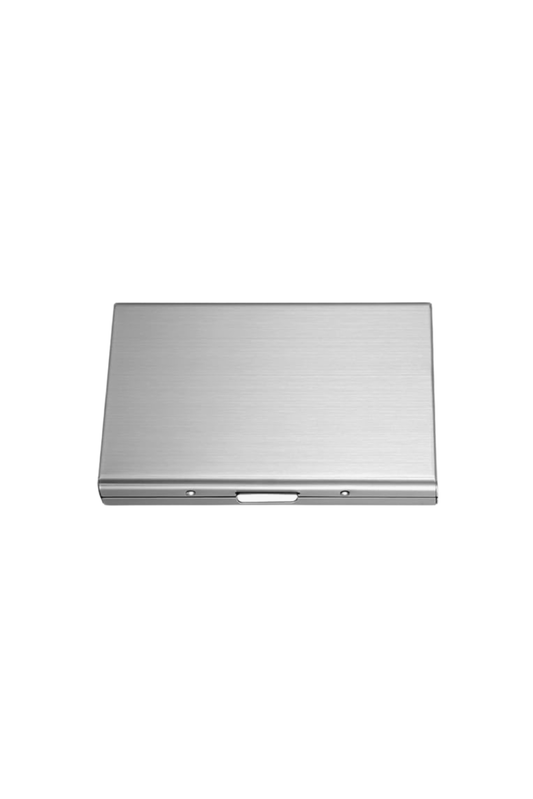 Custom Engraved Silver Metal Card Holder