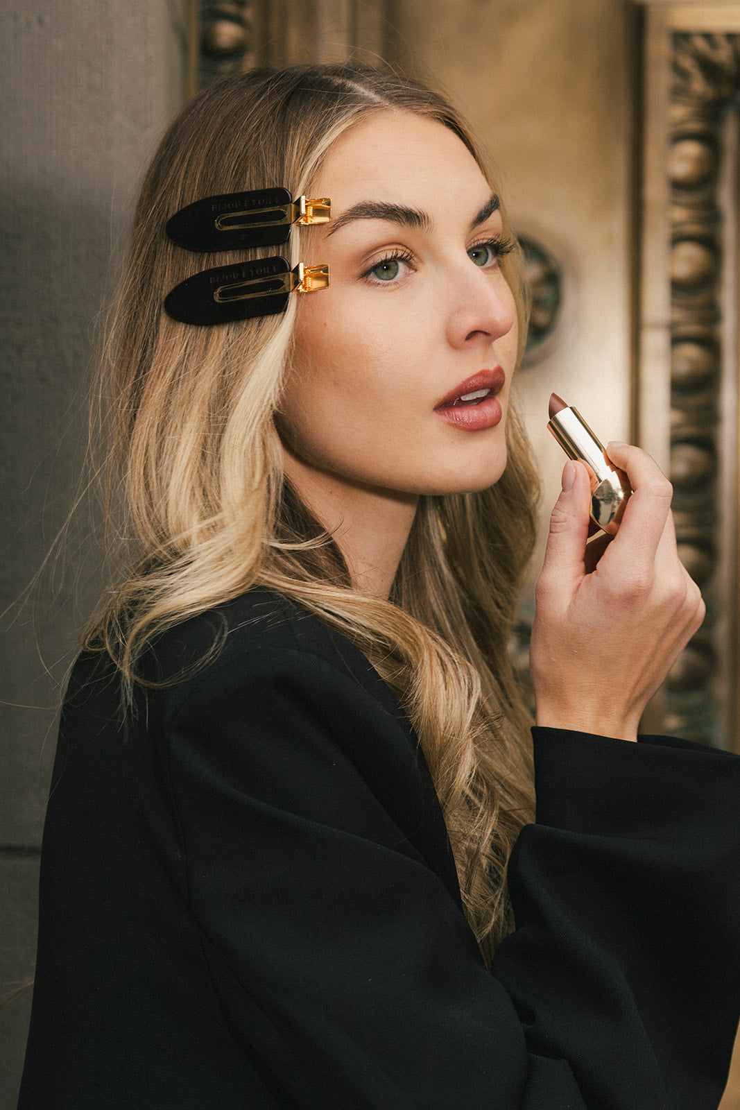 Bijou Étoile XL Creaseless Hair Clips in Caviar