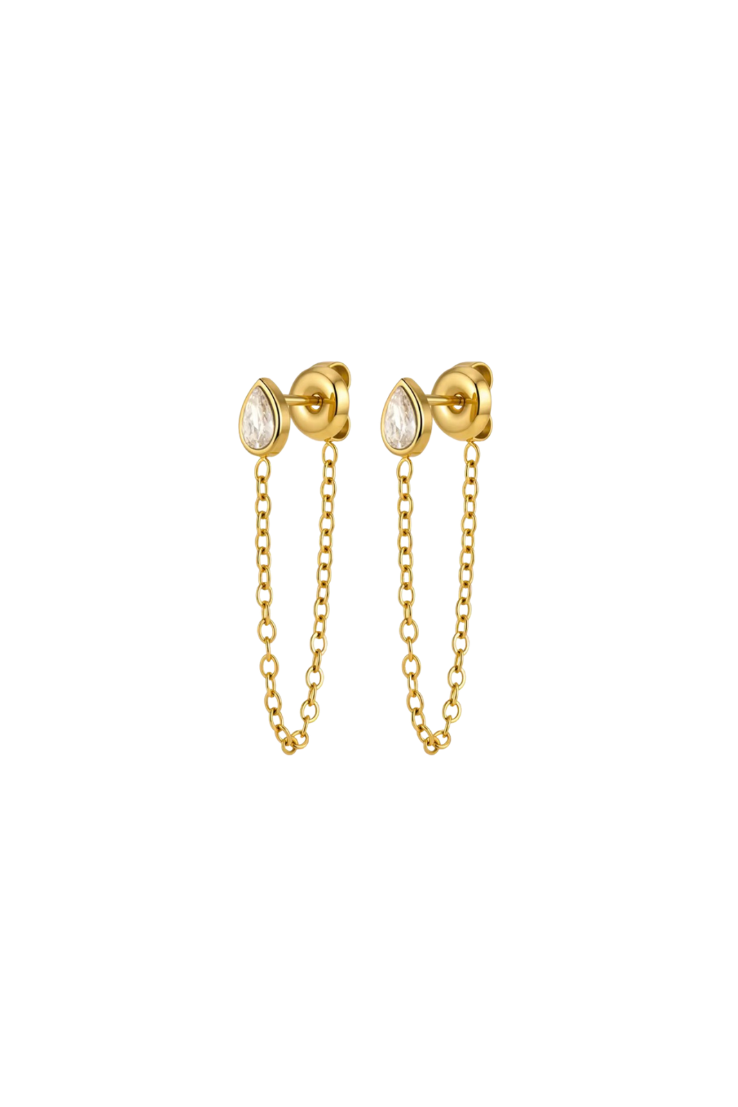 Côte - Gold Diamond Drop Earrings