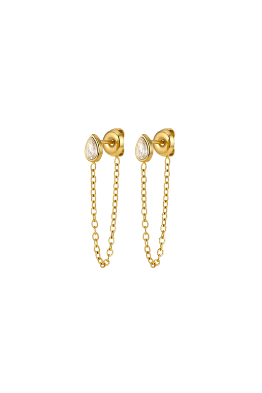 Côte - Gold Diamond Drop Earrings