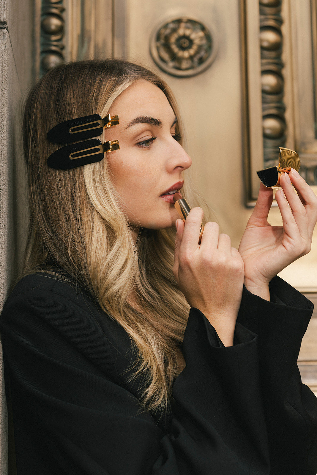 Bijou Étoile XL Creaseless Hair Clips in Caviar