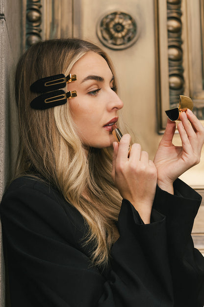 Bijou Étoile XL Creaseless Hair Clips in Caviar