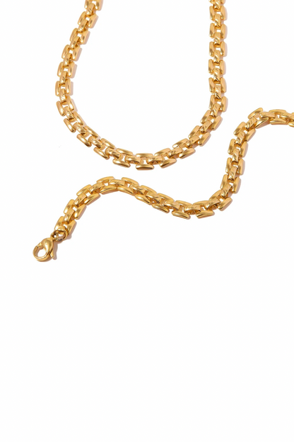Aria - Gold Square Chain Necklace