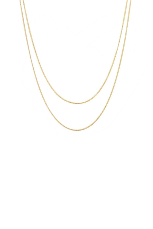 Lana - Gold Double Thin Snake Layered Necklace Bundle