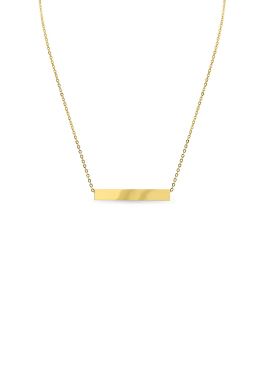 Gold Bar Necklace - Engravable 