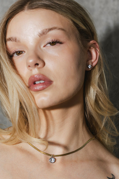 Bellini - Silver Bezel Stud Earrings