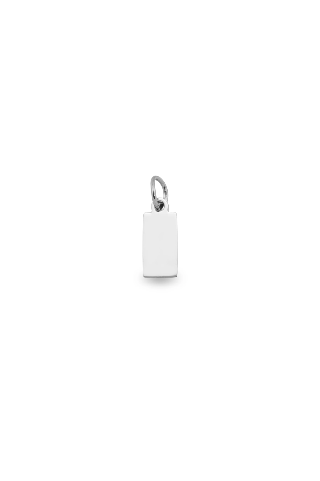 Silver Mini Tag Rectangle Necklace - Engravable 