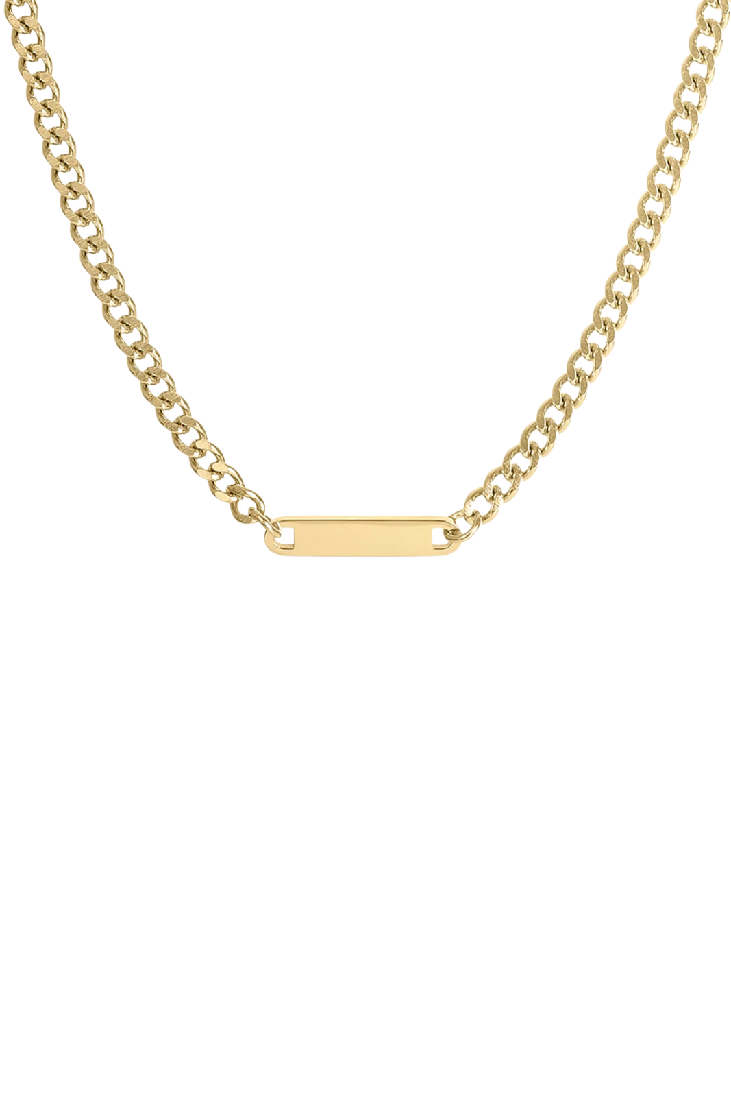 Engraved Curb Chain Necklace